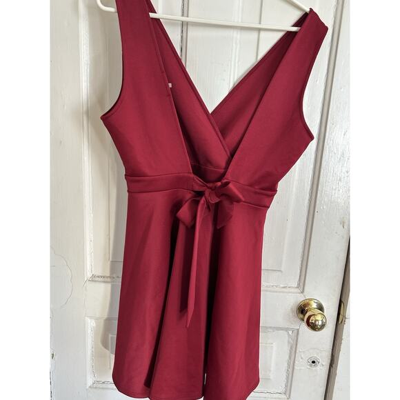 Soprano Womens Wine Sleeveless Back Zipper Dress V Neck Large Homecoming - Picture 4 of 5